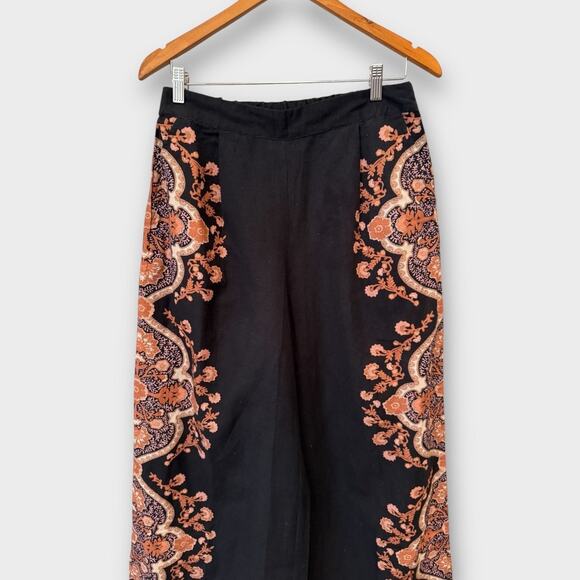 Cleobella Martin Medallion Print Cotton & Linen Wide Leg Pants Size Medium - Picture 11 of 16